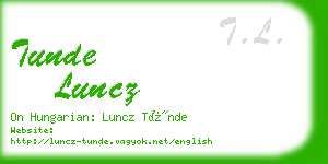 tunde luncz business card